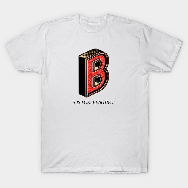 B alphabet T-Shirt by asian tee